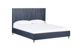 Argento Panel Bed, Dresser, Mirror & Nightstand In Misty Gray, Full