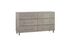 Argento Panel Bed, Dresser, Mirror & Nightstand In Misty Gray, Full