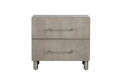 Argento Panel Bed, Dresser, Mirror & Nightstand In Misty Gray, Full