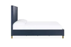 Argento Panel Bed In Navy Blue, Full