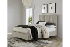 Argento Panel Bed In Navy Blue, Full