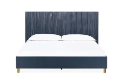 Argento Panel Bed In Navy Blue, Full