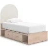 Arloster Panel Bed W/ 2 Drawer Storage In White, Twin