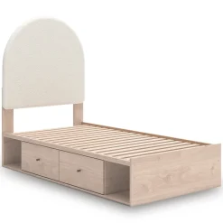 Arloster Panel Bed W/ 2 Drawer Storage In White, Twin