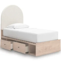 Arloster Panel Bed W/ 2 Drawer Storage In White, Twin