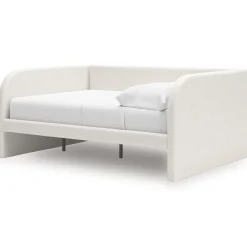Arloster Upholstered Daybed In Tan/White, Twin