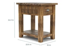 Artisans Chairside Table In Gray