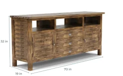 Artisans Media Console In Oak, 50 Inch