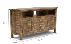 Artisans Media Console In Oak, 50 Inch