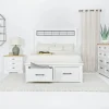 Ashbryn Storage Bed, Dresser, Mirror & Nightstand In White, Queen