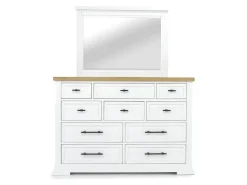 Ashbryn Storage Bed, Dresser, Mirror & Nightstand In White, Queen