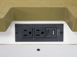 Ashbryn Storage Bed, Dresser, Mirror & Nightstand In White, Queen