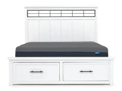 Ashbryn Storage Bed, Dresser, Mirror & Nightstand In White, Queen