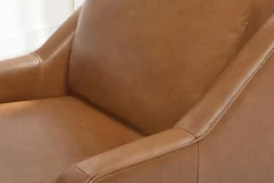 Asher Leather 360 Degree Swivel Chair In Ice