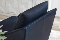 Asher Leather 360 Degree Swivel Chair In Ice