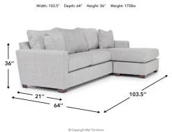 Ashfield Reversible Sofa Chaise In Ashfield Graphite