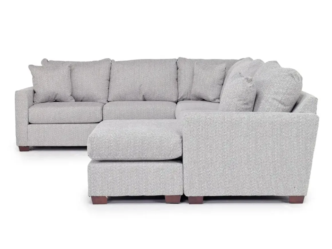 Ashfield Tux Sofa Chaise Sectional In Ashfield Granite, Right Facing