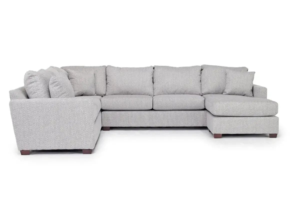 Ashfield Tux Sofa Chaise Sectional In Ashfield Granite, Right Facing