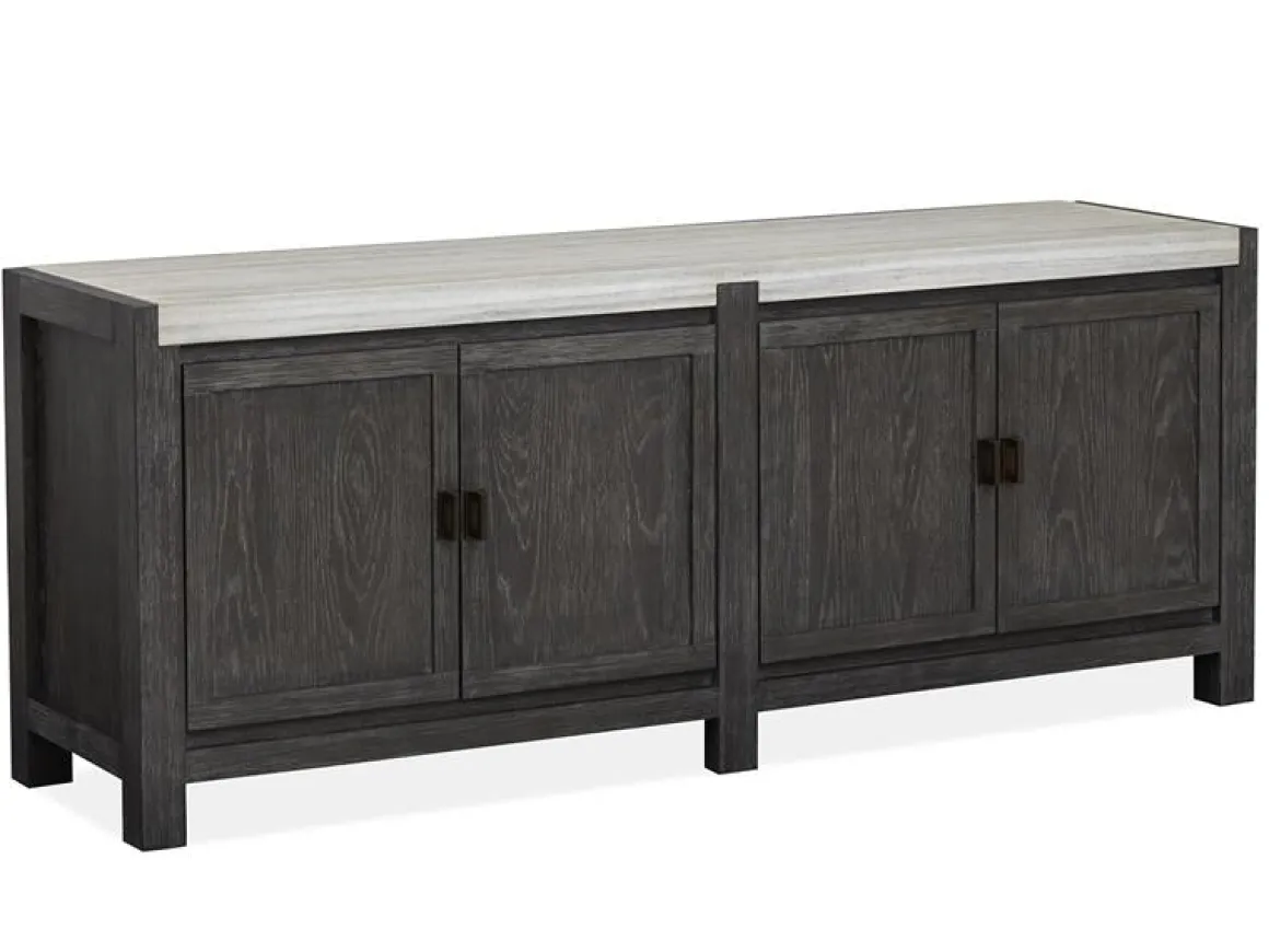 Aspen Valley 4 Door Media Console In Ravenwood Black