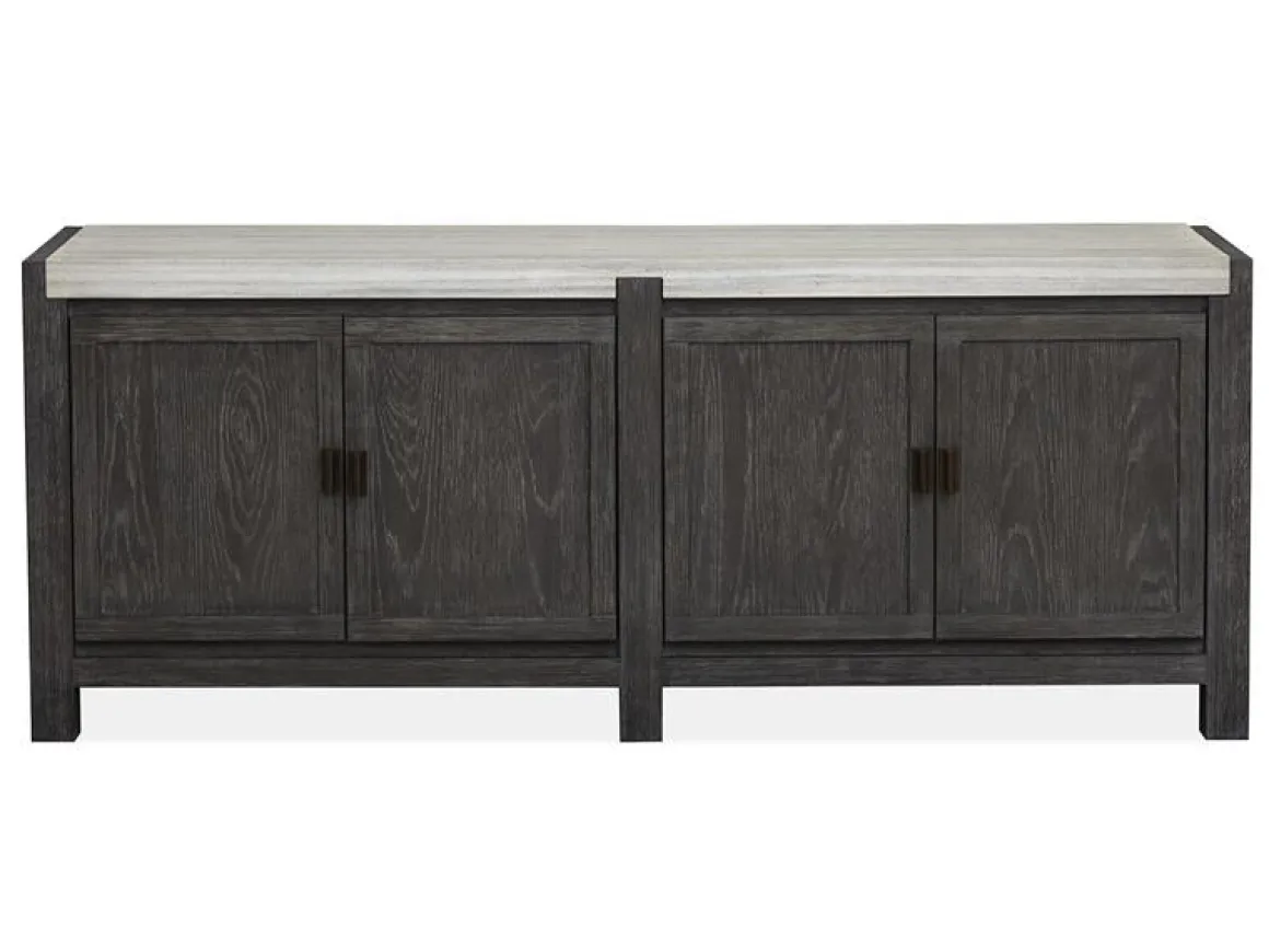 Aspen Valley 4 Door Media Console In Ravenwood Black