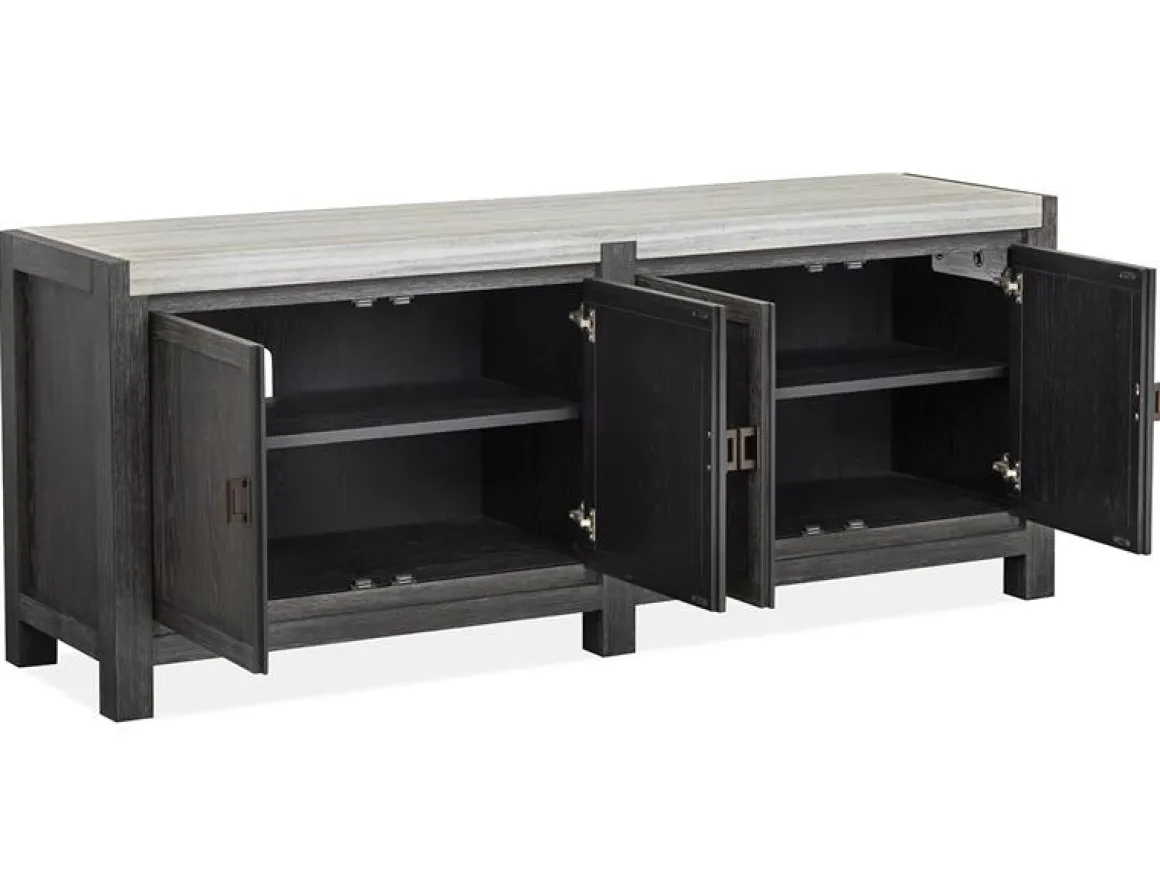 Aspen Valley 4 Door Media Console In Ravenwood Black