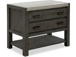 Aspen Valley 2 Drawer Nightstand In Black