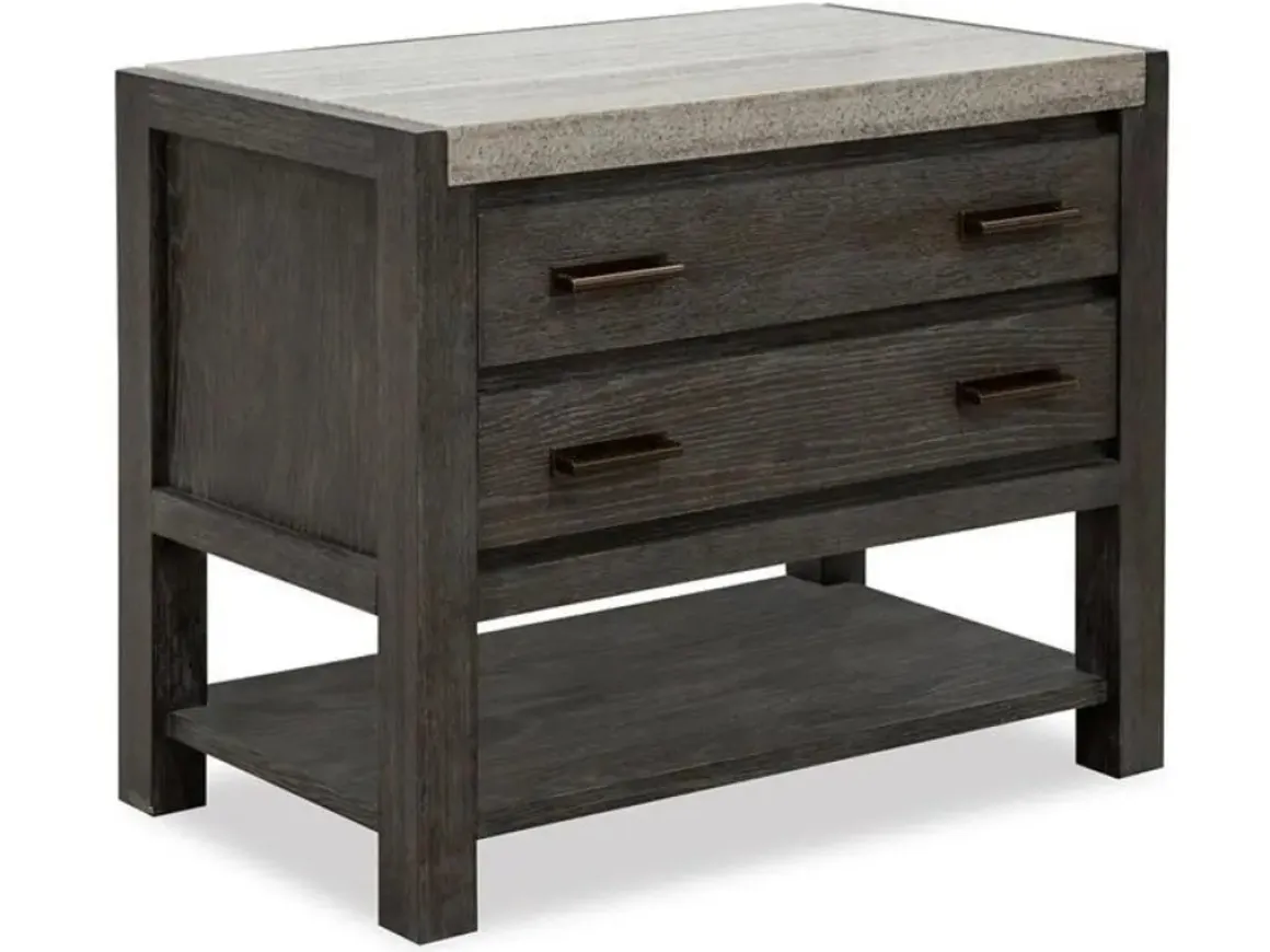Aspen Valley 2 Drawer Nightstand In Black