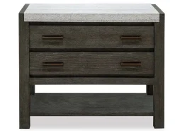 Aspen Valley 2 Drawer Nightstand In Black