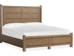 Aspen Valley Panel Bed, Dresser, Mirror & Nightstand In Sierra Brown, Queen