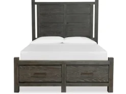 Aspen Valley Panel Bed W/ Storage In Sierra Brown, Queen