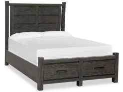 Aspen Valley Panel Bed W/ Storage In Sierra Brown, Queen