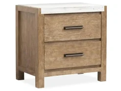 Aspen Valley Panel Bed W/ Storage, Dresser, Mirror & Nightstand In Sierra Brown, Queen
