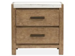 Aspen Valley Panel Bed W/ Storage, Dresser, Mirror & Nightstand In Sierra Brown, Queen