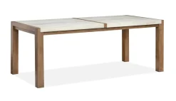 Aspen Valley Stone Top Dining Table In Sierra Brown