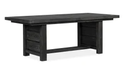 Aspen Valley Trestle Dining Table, 4 Chairs & 2 Upholstered Chairs In Ravenwood Black