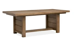 Aspen Valley Trestle Dining Table, 4 Chairs & Bench In Sierra Brown