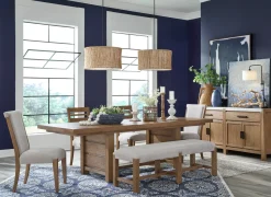 Aspen Valley Trestle Dining Table In Sierra Brown