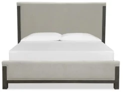 Aspen Valley Upholstered Panel Bed In Sierra Brown, Queen