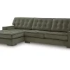 Austen Sofa Chaise Sectional In Olive, Left Facing