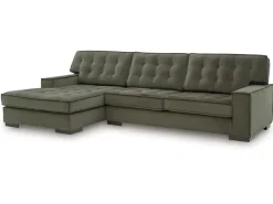 Austen Sofa Chaise Sectional In Olive, Left Facing
