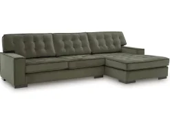 Austen Sofa Chaise Sectional In Olive, Left Facing