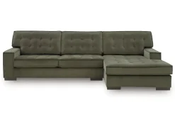 Austen Sofa Chaise Sectional In Olive, Left Facing