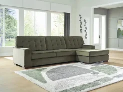 Austen Sofa Chaise Sectional In Olive, Left Facing