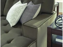 Austen Sofa Chaise Sectional In Olive, Left Facing