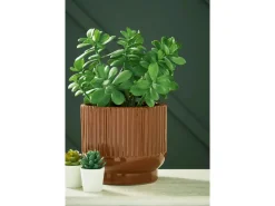 Avalyah Short Indoor/Outdoor Planter Vase In Burnt Umber