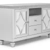 Avril Media Console In Silver, 70 Inch