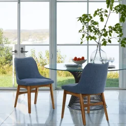 Azalea Side Chair In Blue, Set Of 2