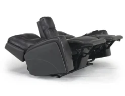 Banks 3 Power Console Loveseat In Chesapeake Charcoal Leather