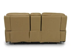 Banks 3 Power Console Loveseat In Chesapeake Charcoal Leather