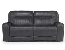 Banks 3 Power Loveseat In Chesapeake Charcoal Leather